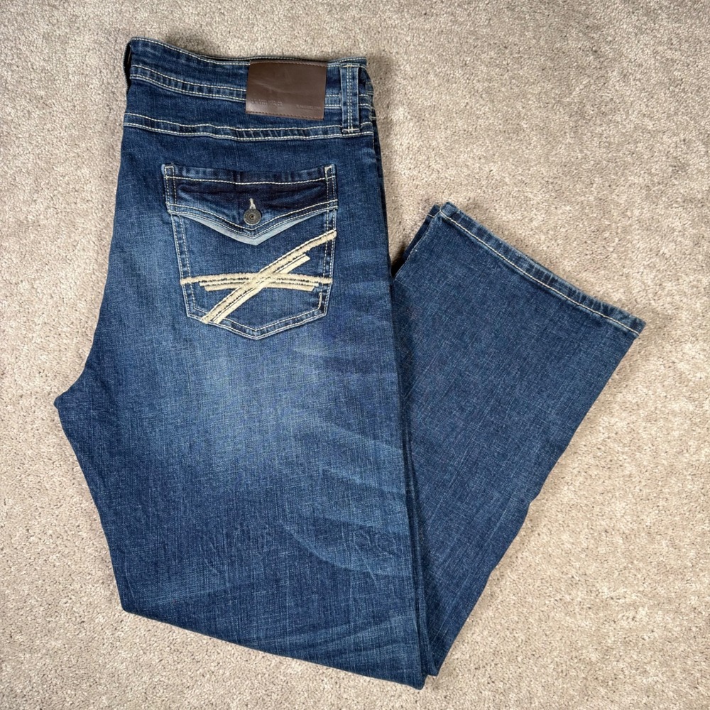 TK Axel Men's 40x32 Slim Bootcut Jeans Dark Wash Denim